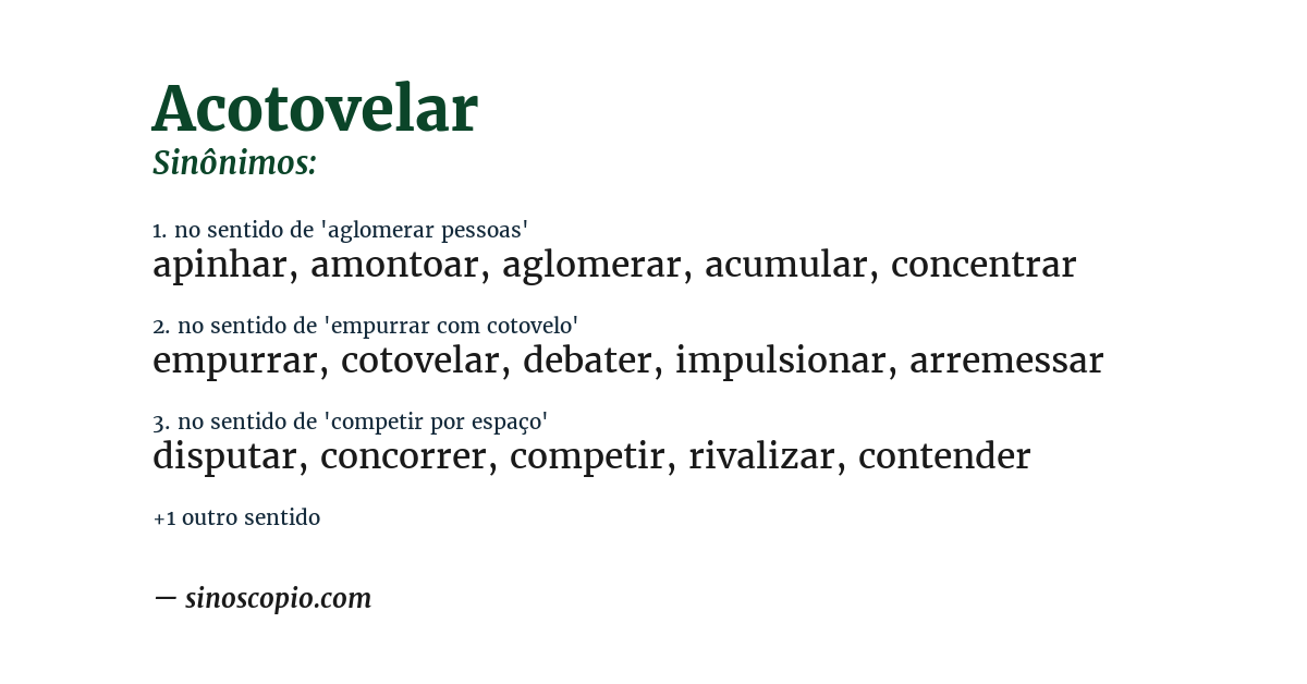 Sinônimo de acotovelar