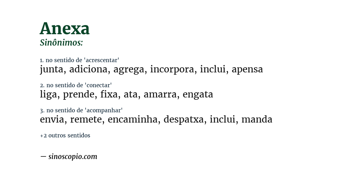 Sinônimo de anexa