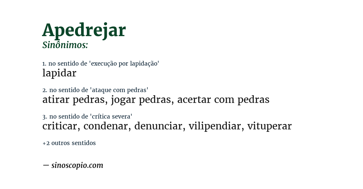 Sinônimo de apedrejar