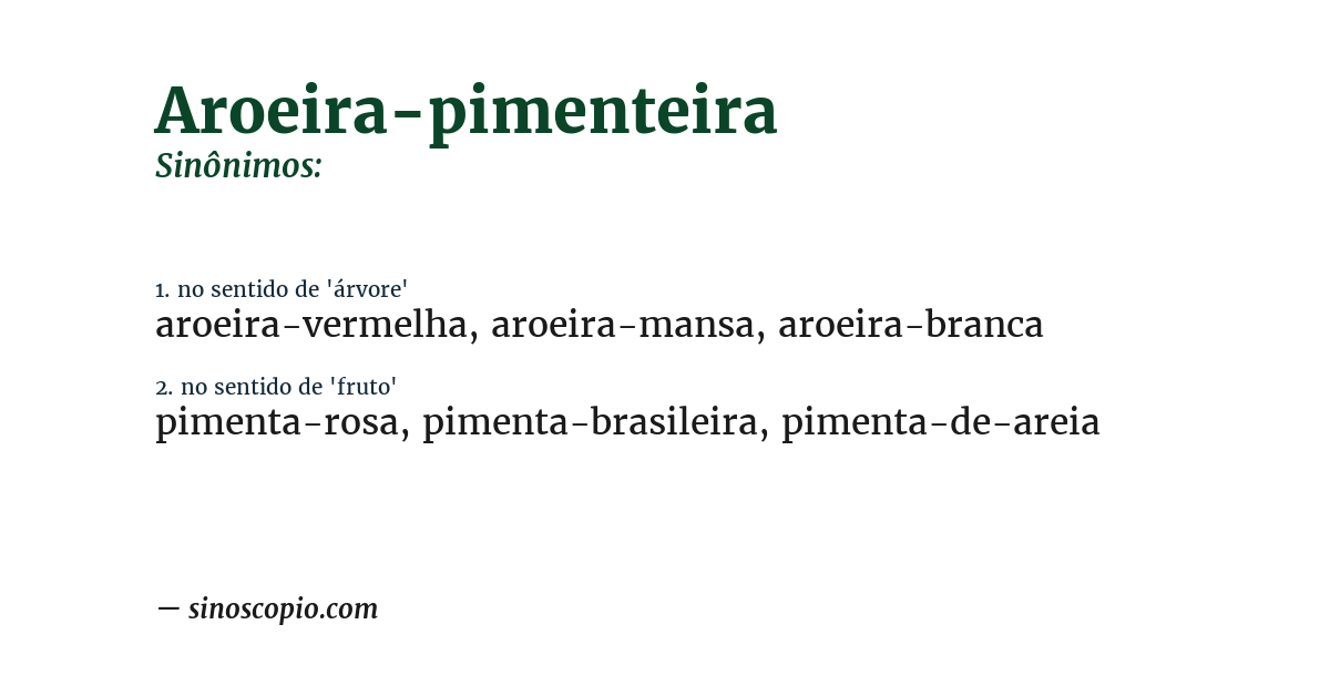 Sinônimo de aroeira-pimenteira