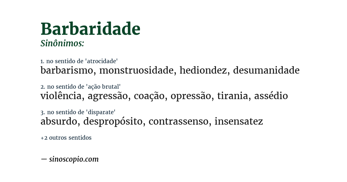 Sinônimo de barbaridade