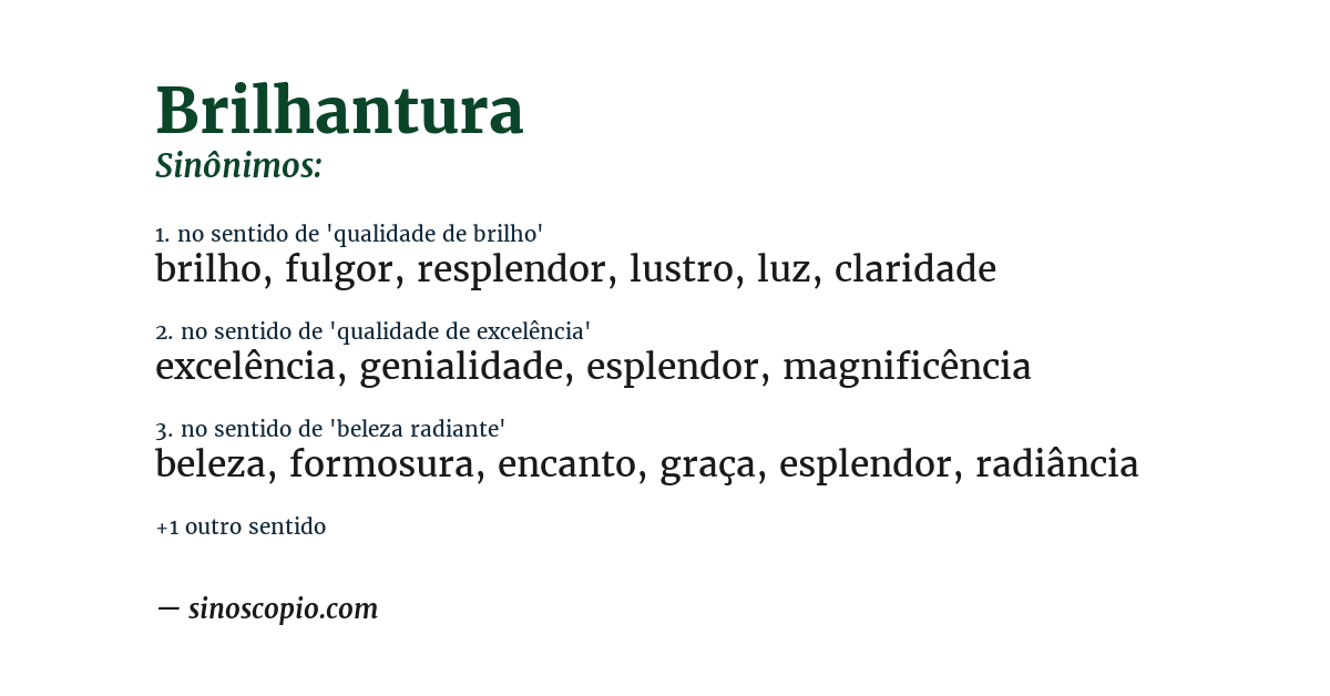 Sinônimo de brilhantura