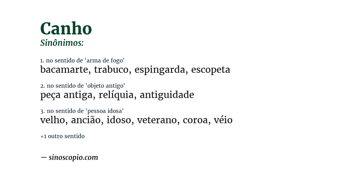 Sinônimo de canho
