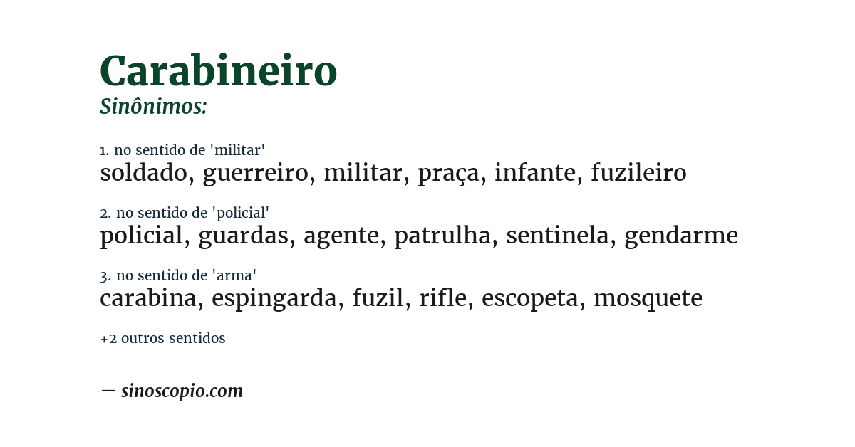 Sinônimo de carabineiro