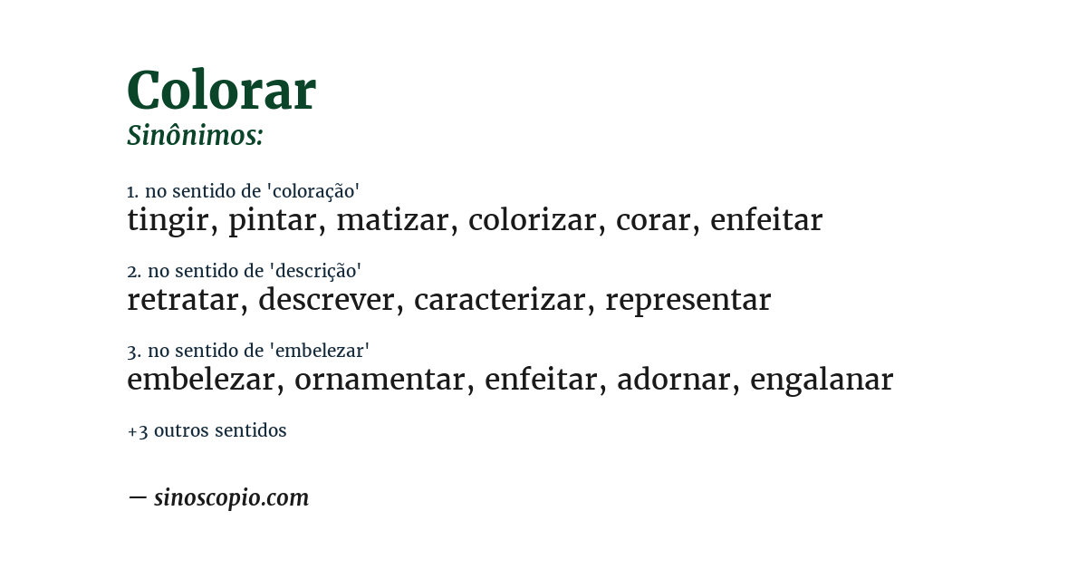 Sinônimo de colorar
