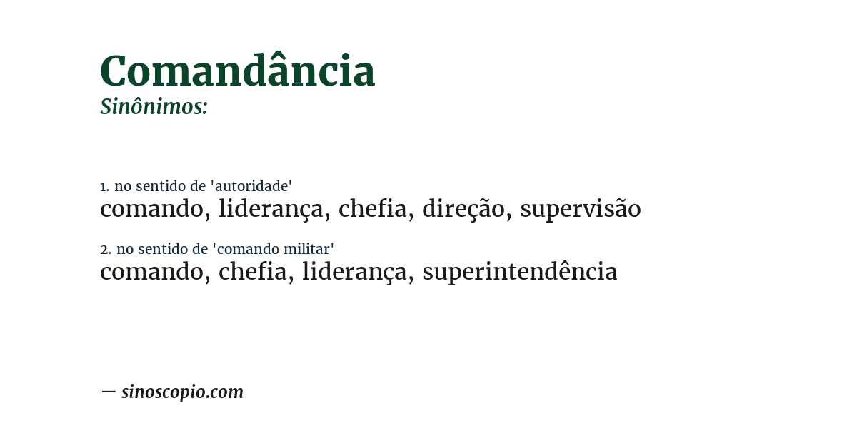 Sinônimo de comandância