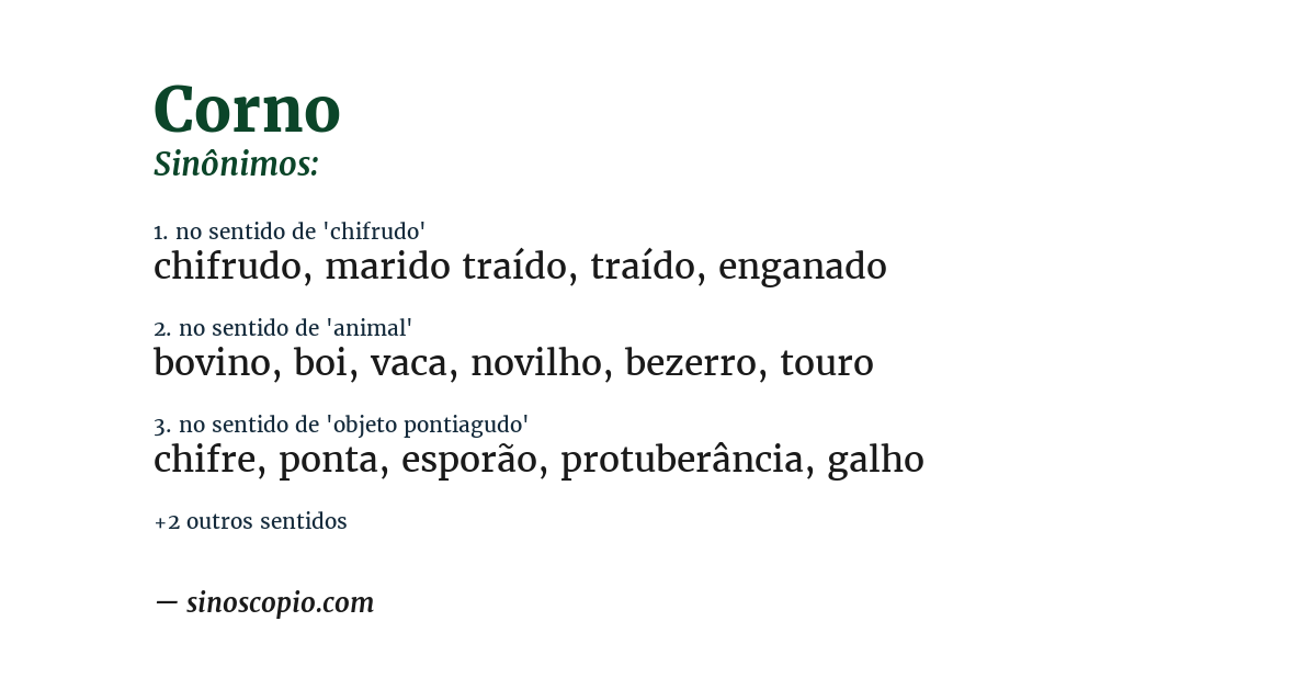 Sinônimo de corno