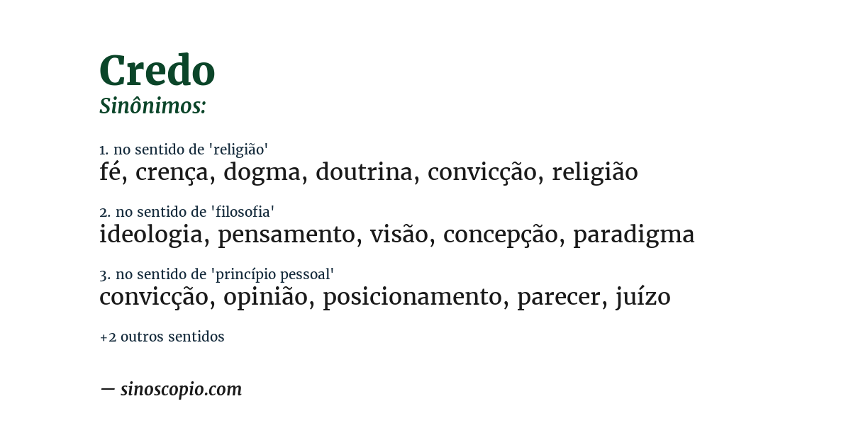 Sinônimo de credo