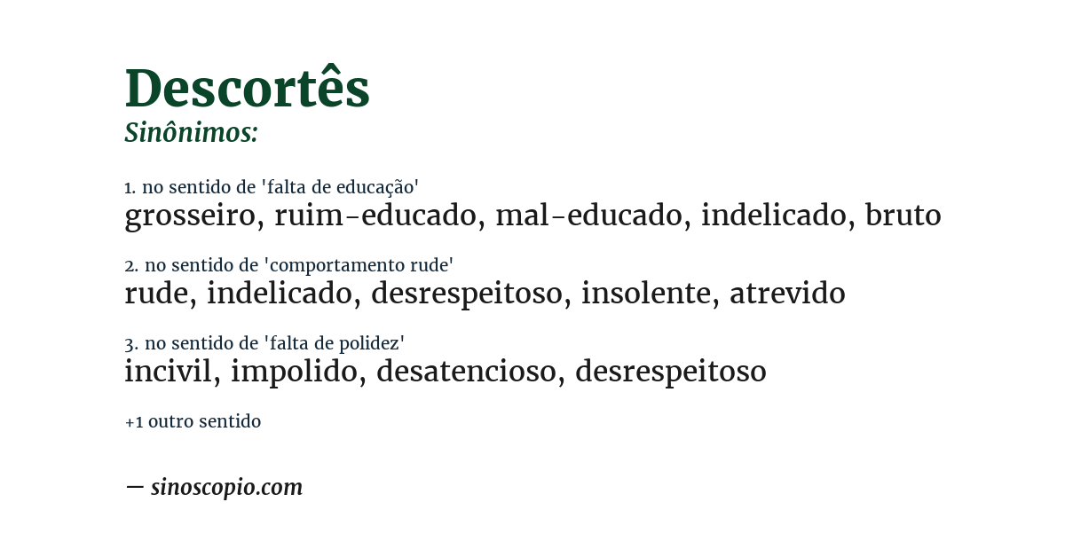 Sinônimo de descortês