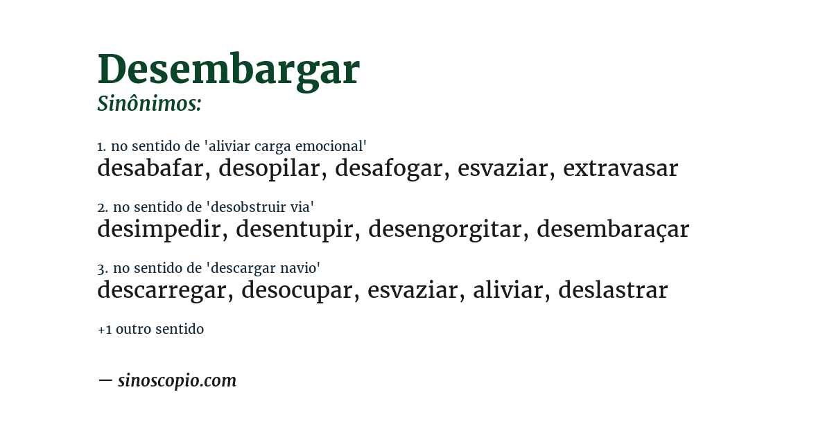 Sinônimo de desembargar