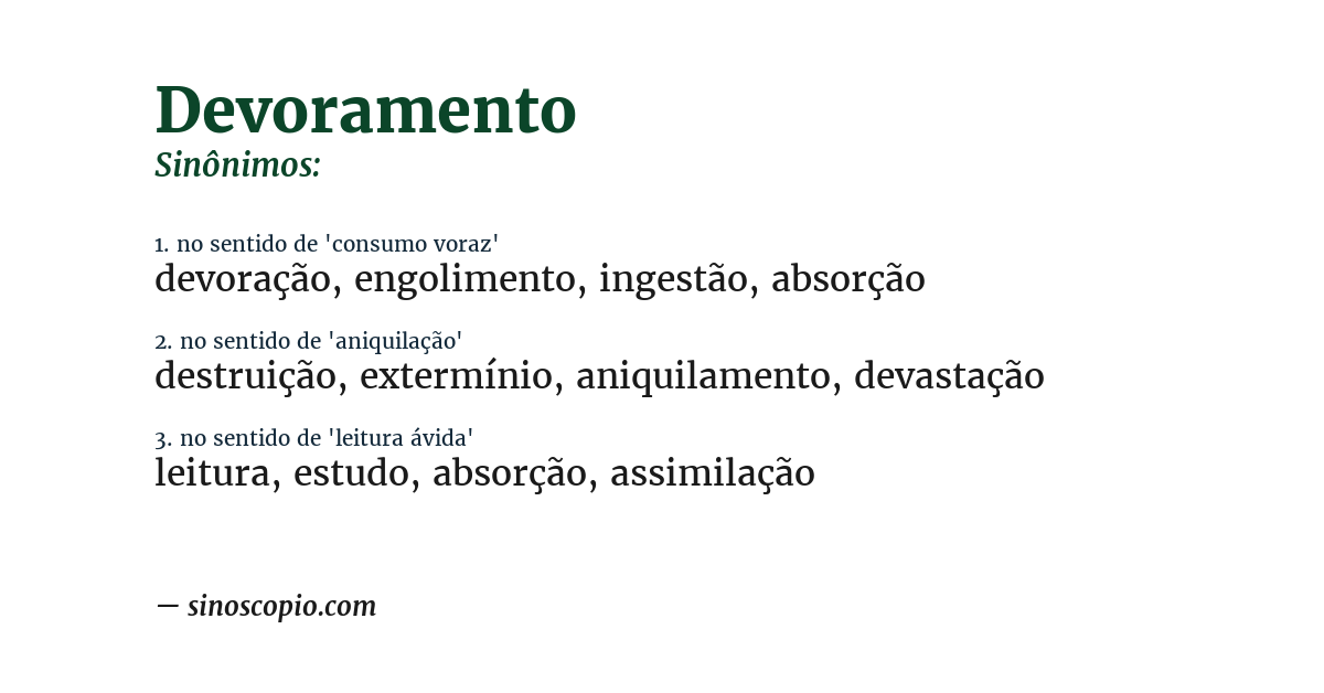 Sinônimo de devoramento