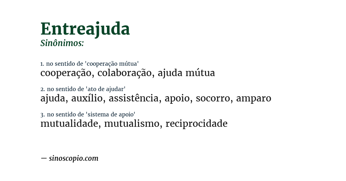 Sinônimo de entreajuda