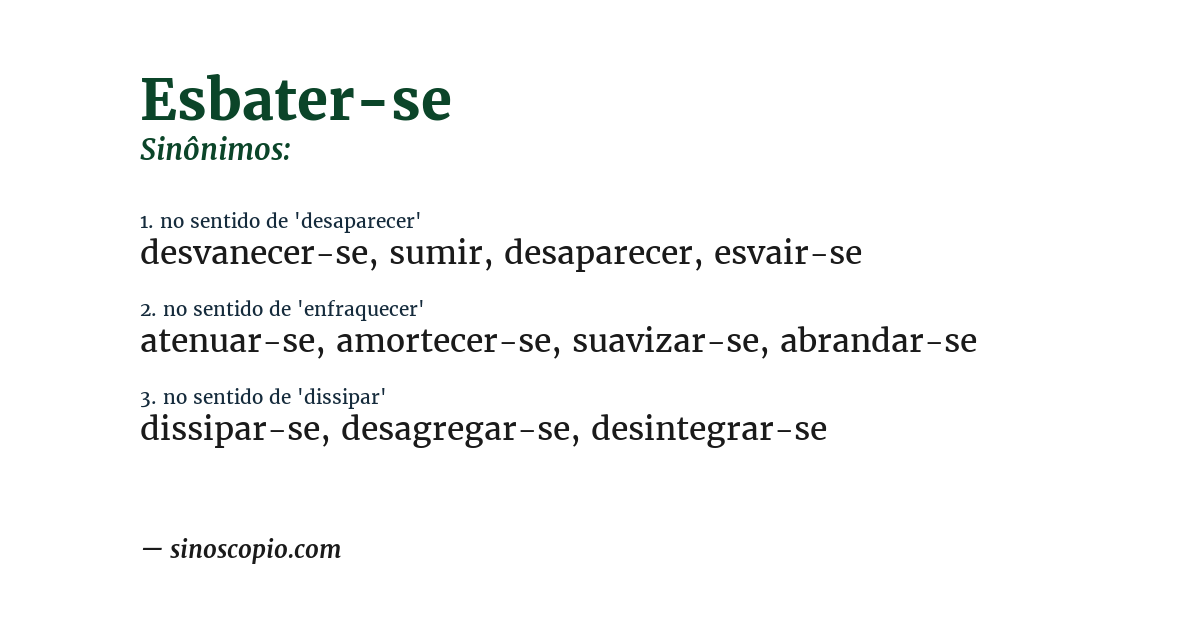 Sinônimo de esbater-se