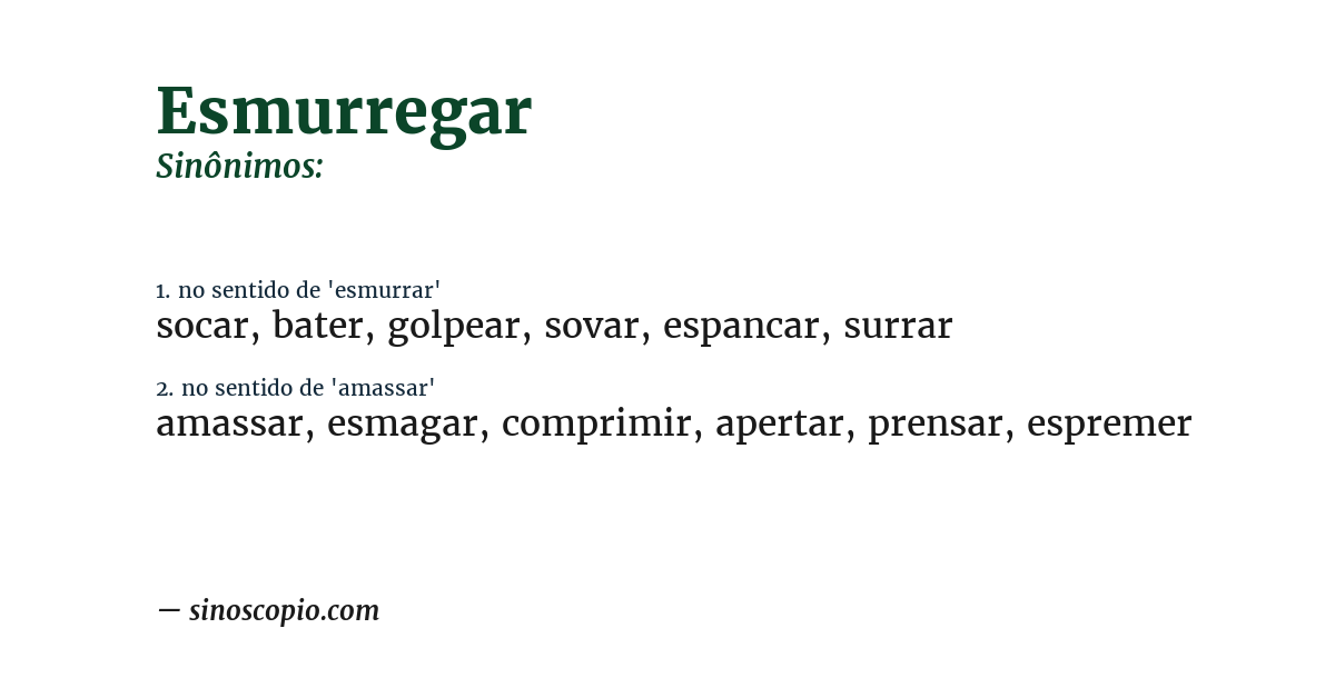 Sinônimo de esmurregar