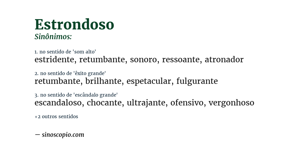 Sinônimo de estrondoso