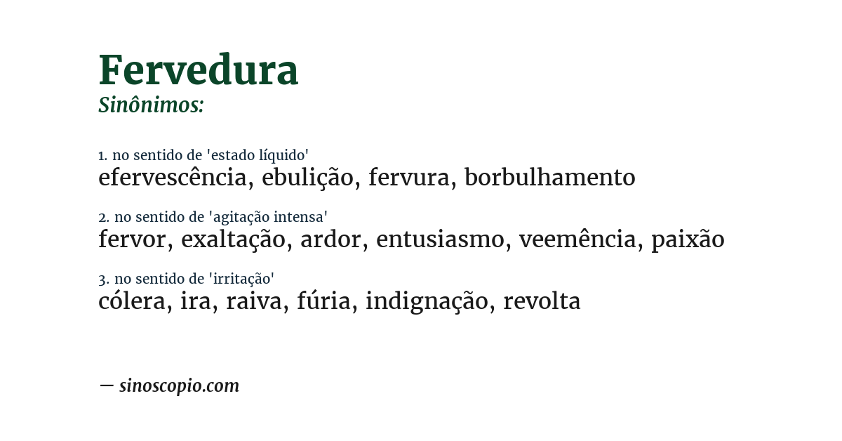 Sinônimo de fervedura