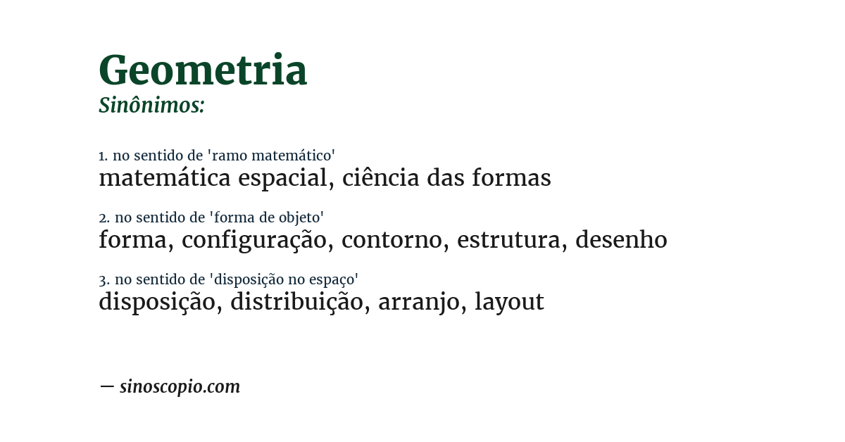 Sinônimo de geometria