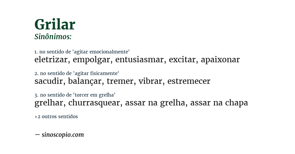 Sinônimo de grilar