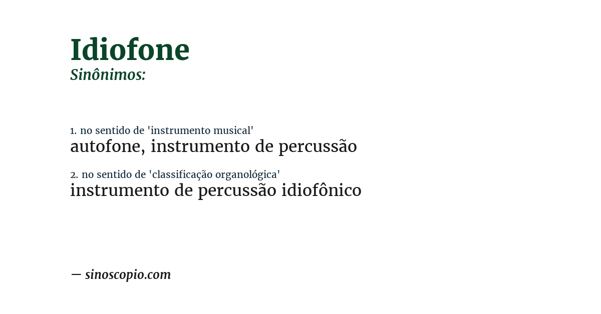 Sinônimo de idiofone