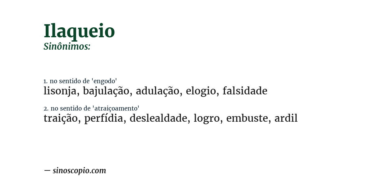 Sinônimo de ilaqueio