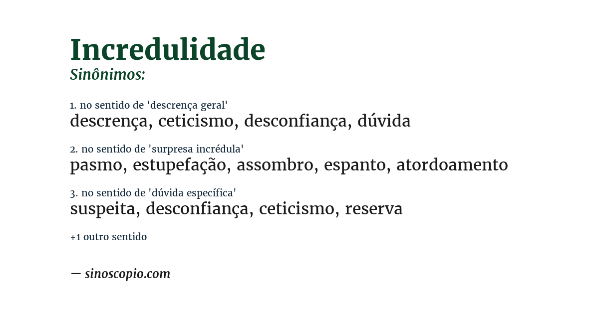 Sinônimo de incredulidade