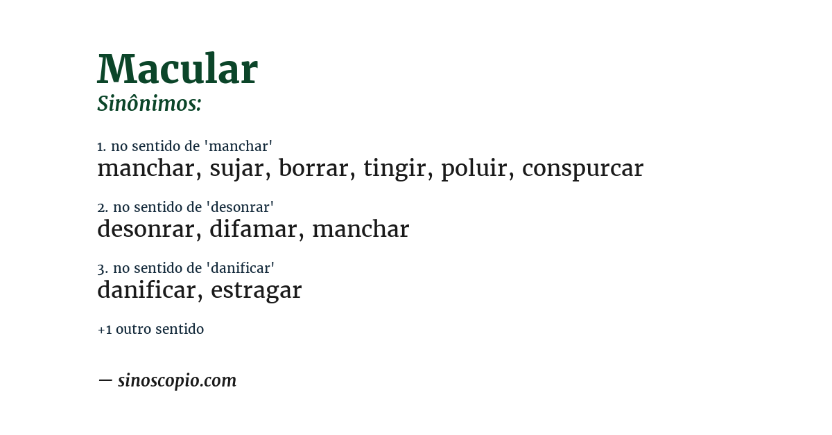 Sinônimo de macular