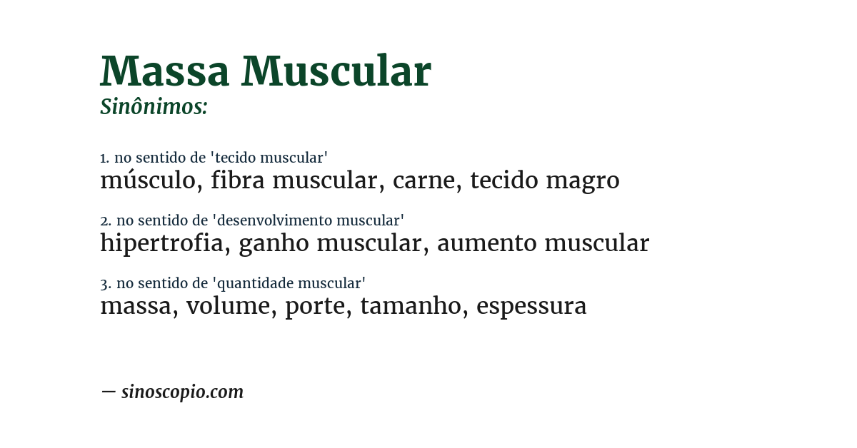 Sinônimo de massa muscular