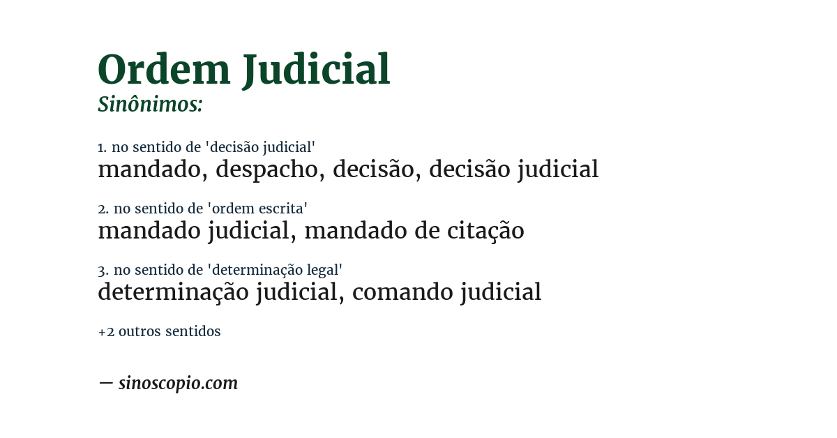 Sinônimo de ordem judicial