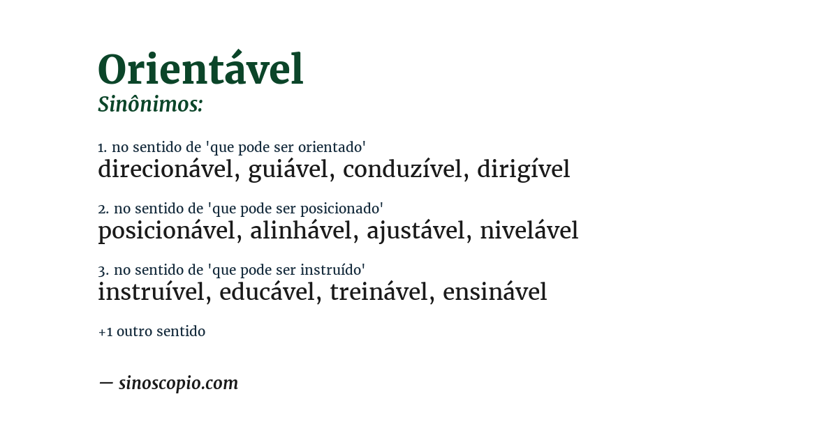 Sinônimo de orientável