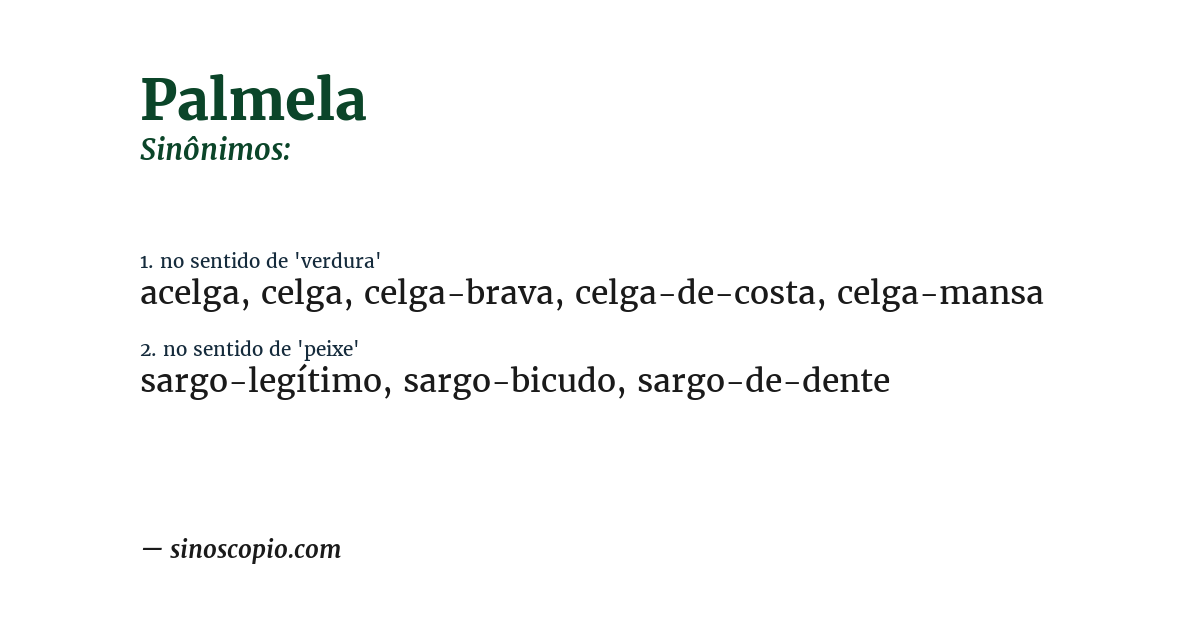 Sinônimo de palmela