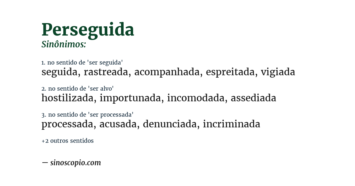 Sinônimo de perseguida