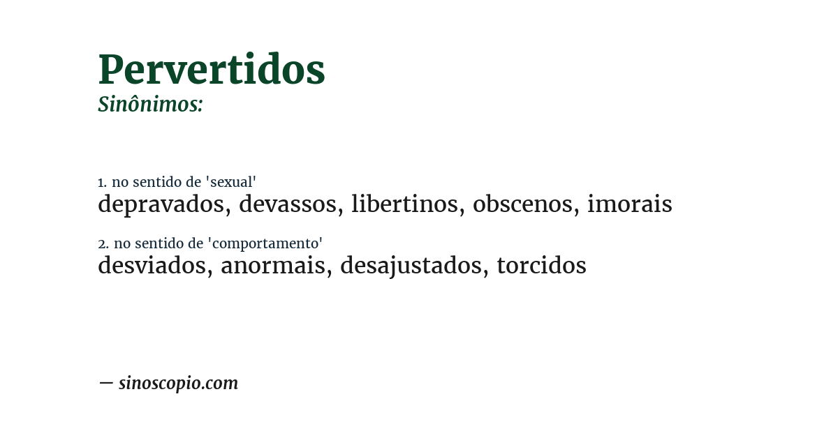 Sinônimo de pervertidos