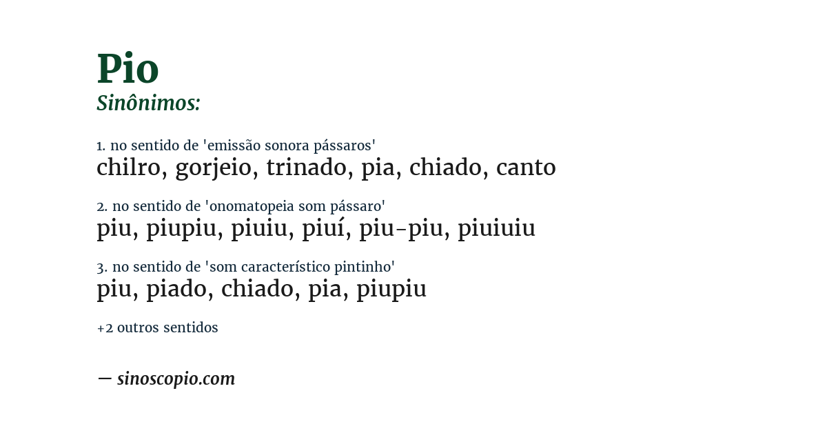 Sinônimo de pio