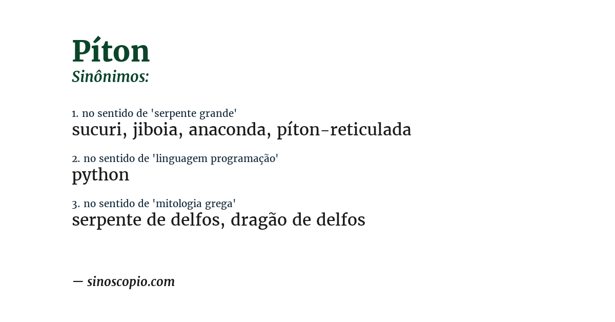 Sinônimo de píton