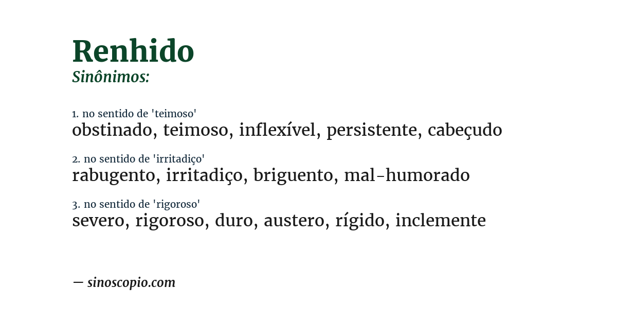 Sinônimo de renhido