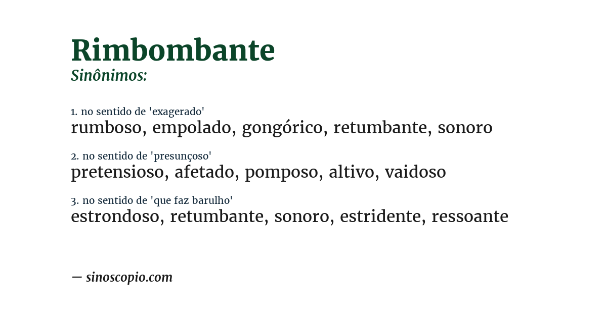 Sinônimo de rimbombante