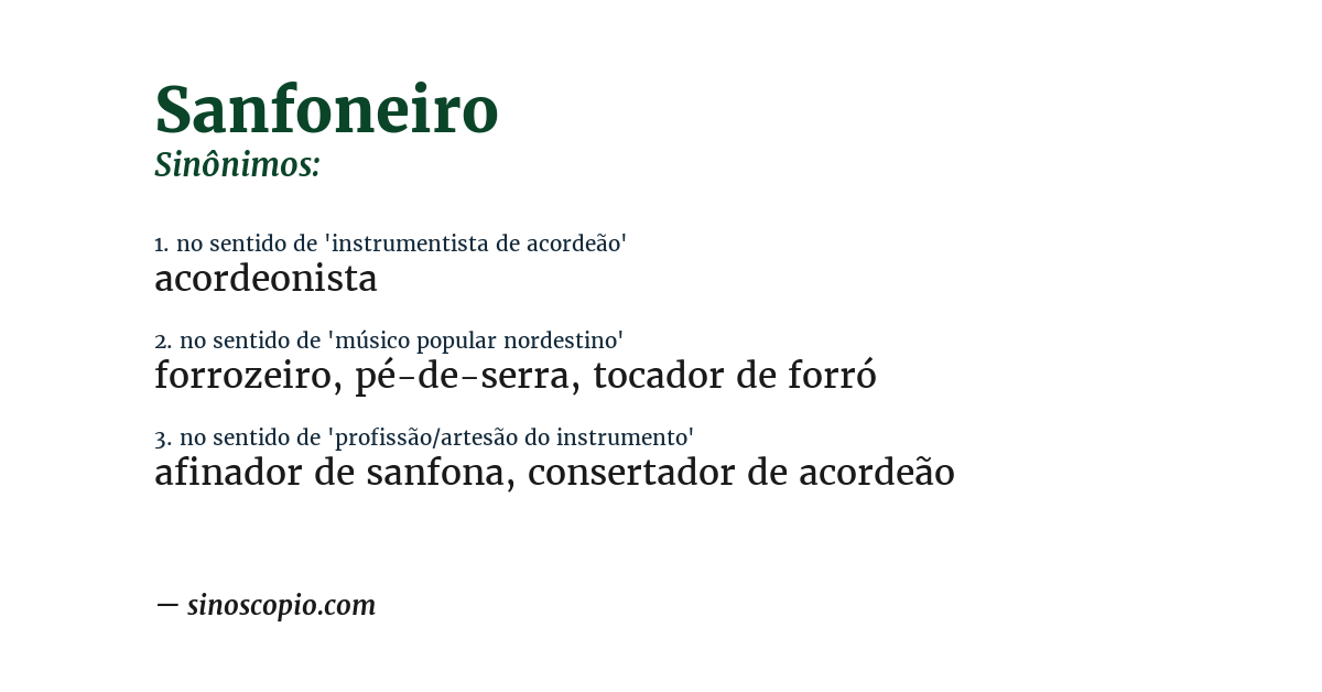 Sinônimo de sanfoneiro