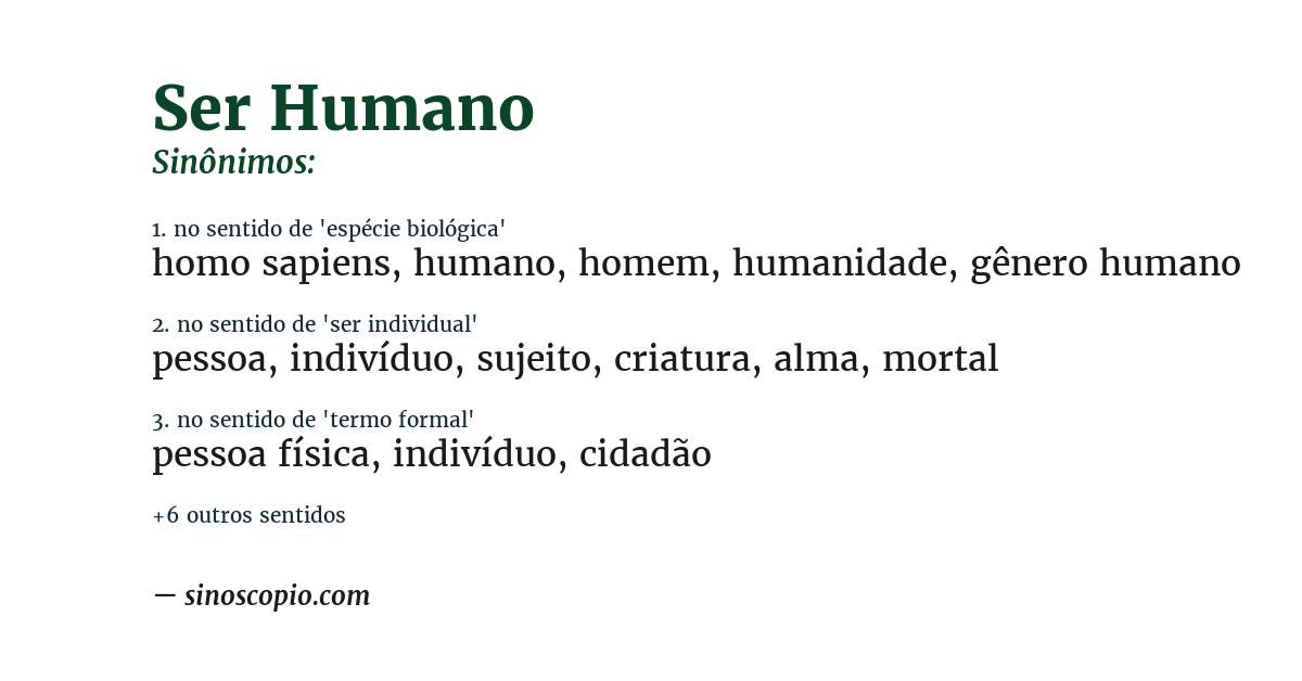 Sinônimo de ser humano