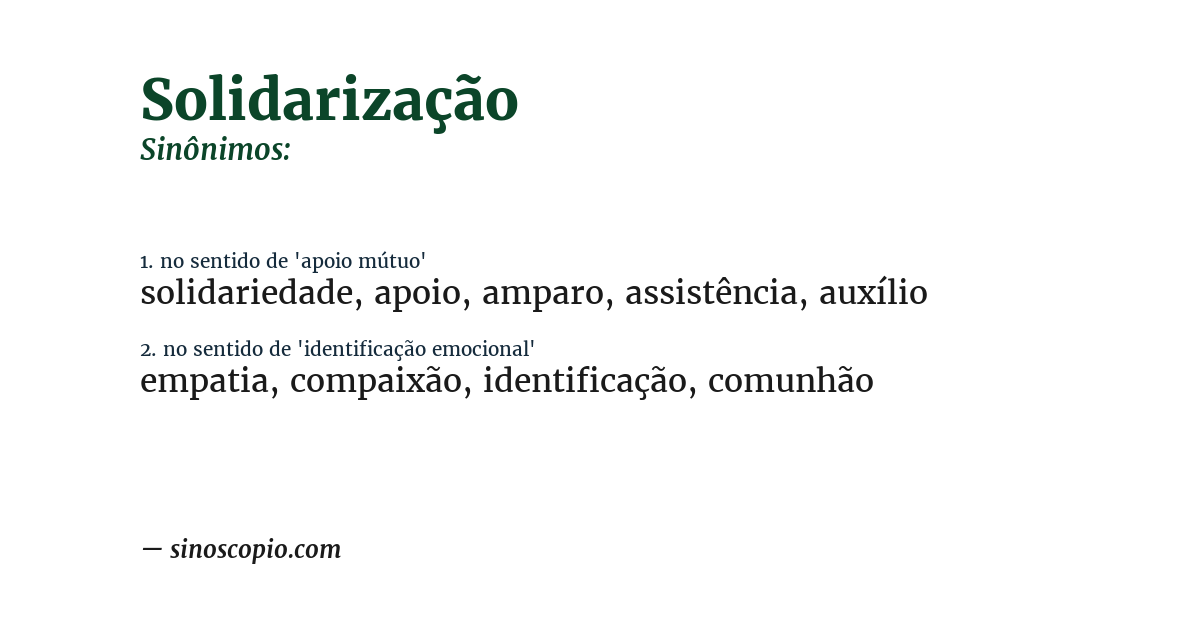 Sinônimo de solidarização