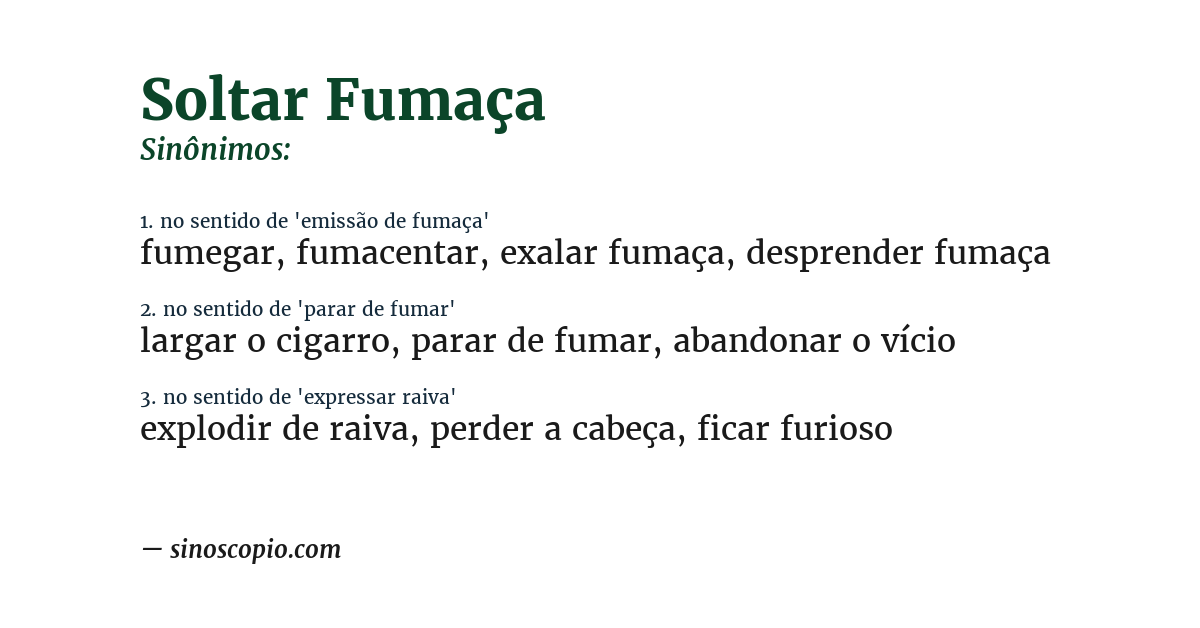 Sinônimo de soltar fumaça