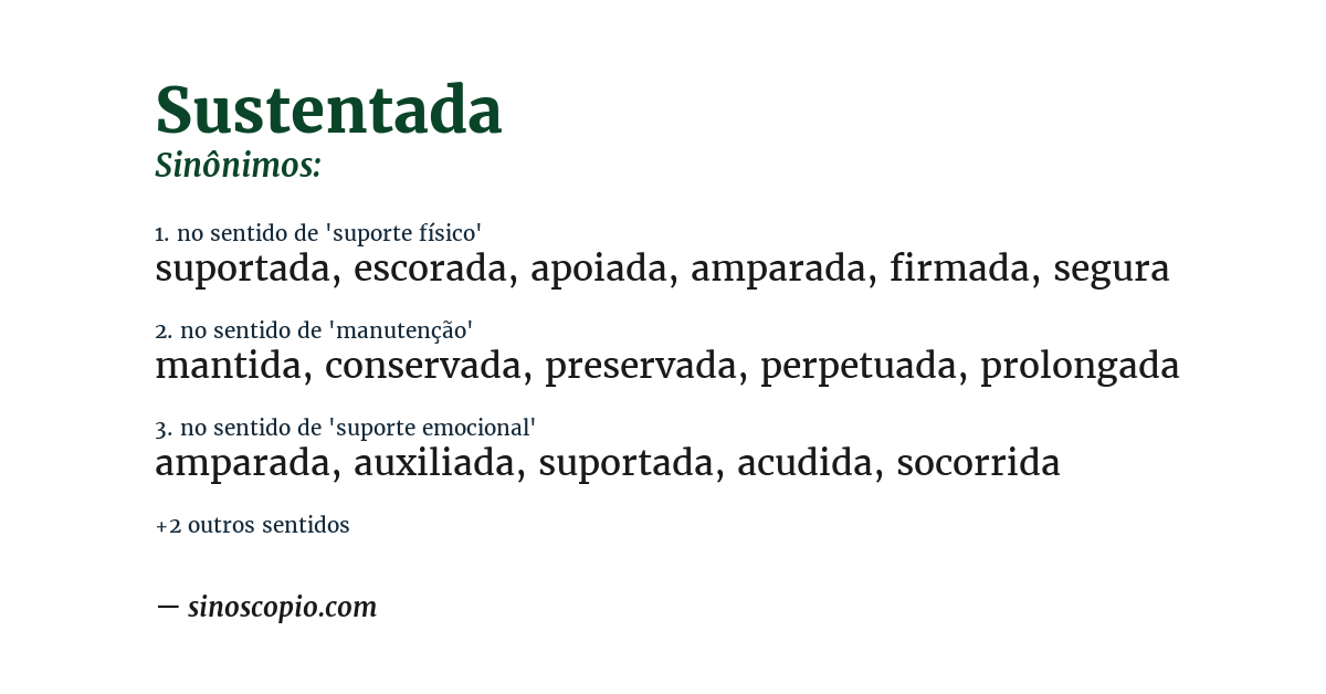 Sinônimo de sustentada