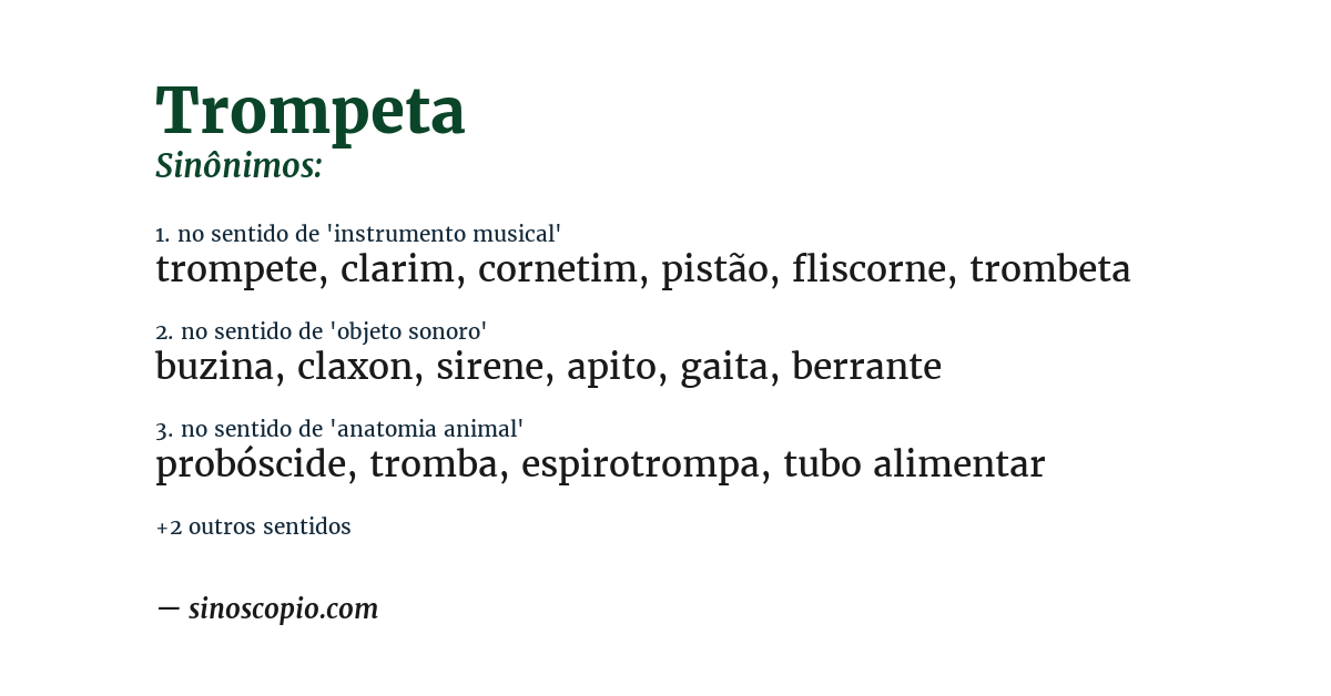 Sinônimo de trompeta