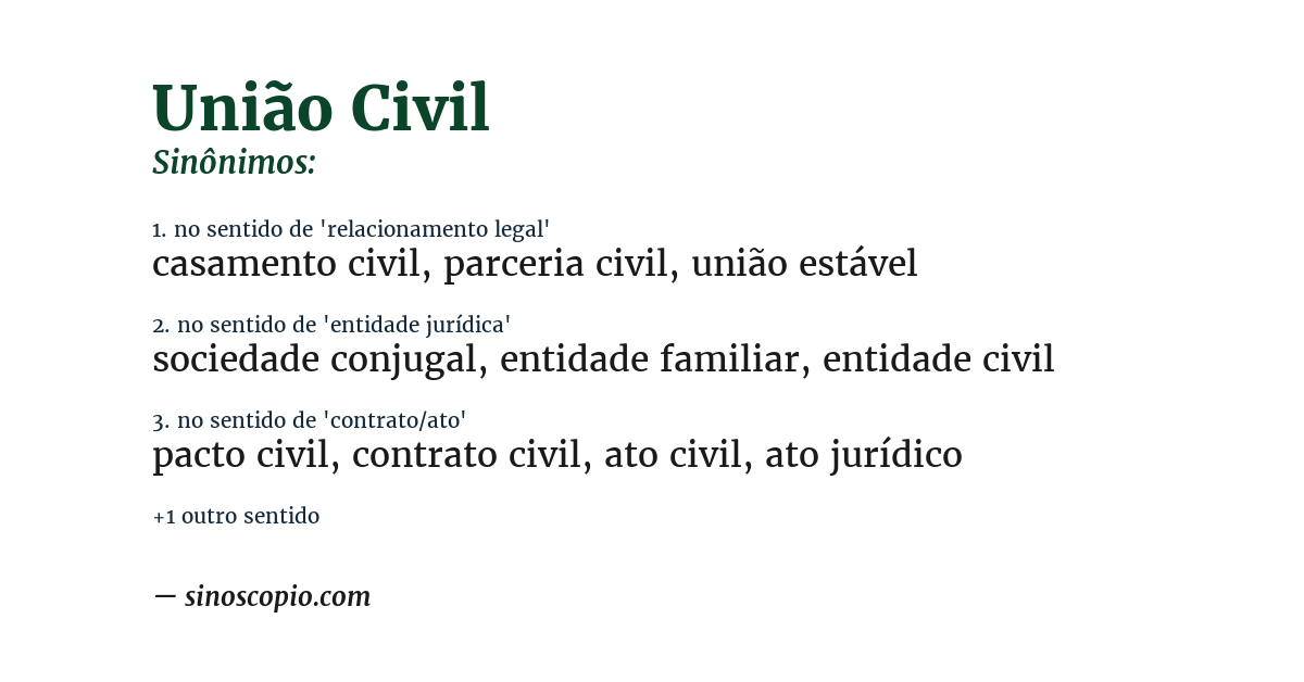 Sinônimo de união civil