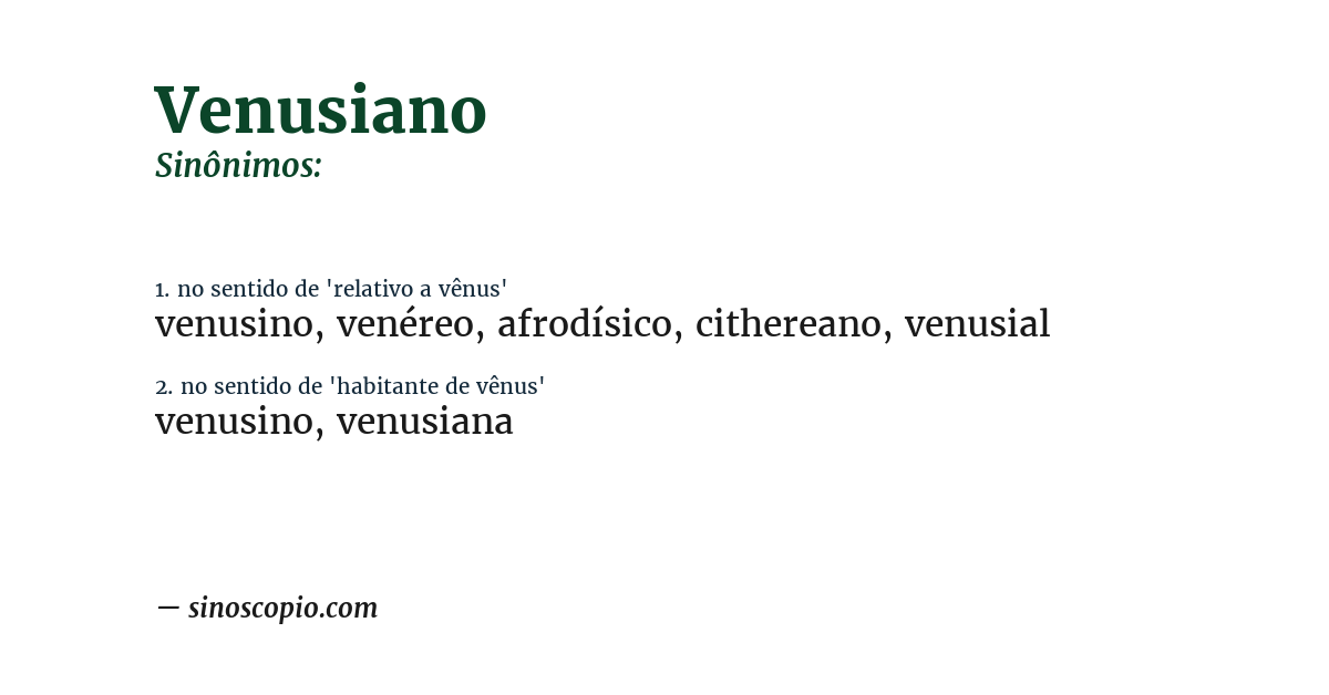 Sinônimo de venusiano