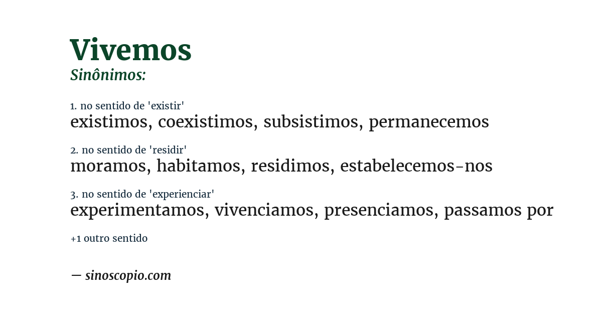 Sinônimo de vivemos