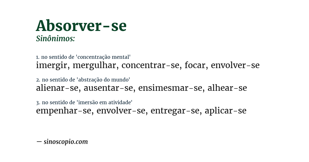 Sinônimo de absorver-se