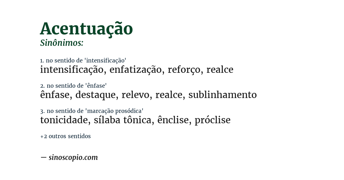 Sinônimo de acentuação