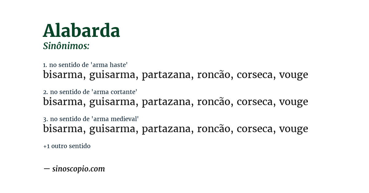 Sinônimo de alabarda