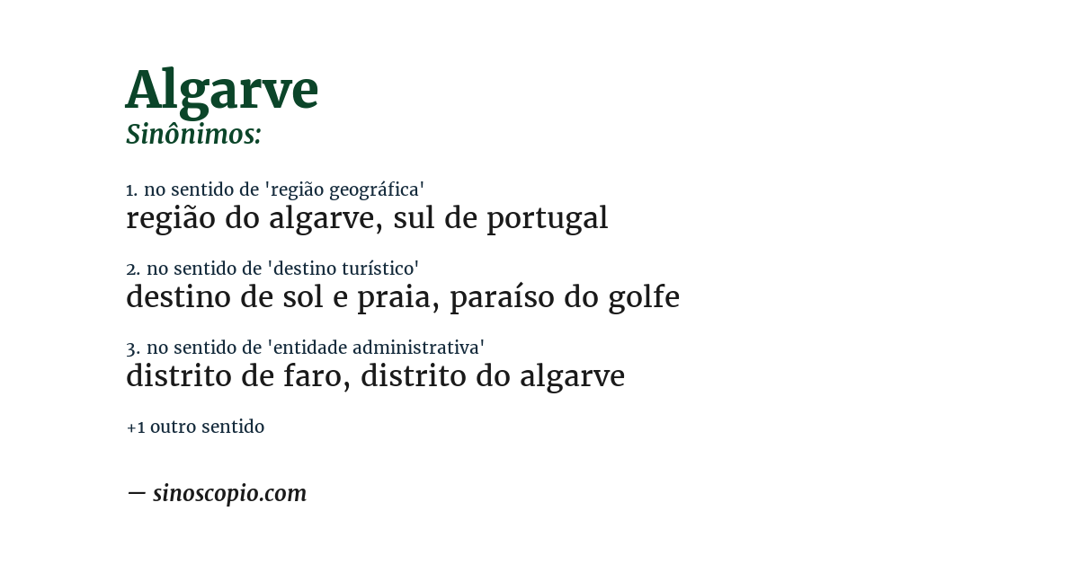 Sinônimo de algarve