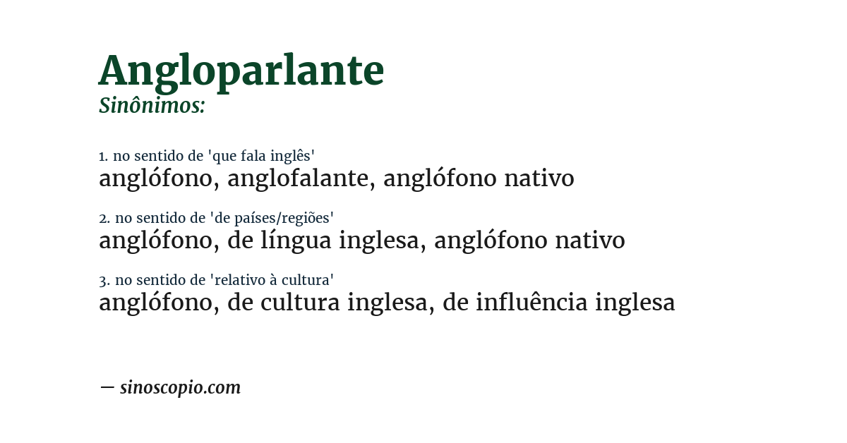 Sinônimo de angloparlante